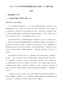 2022-2023学年河南省焦作市普通高中高三上学期期中联考语文试题含解析