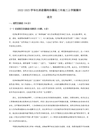 2022-2023学年江西省赣州市赣县三中高三上学期期中语文试题含解析