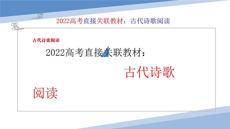 2023届高考专题复习：从课内到高考真题，突破诗歌鉴赏选择题 课件第3页