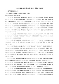 2023届青海省海东市高三上学期12月第一次模拟语文试题