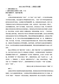 河南省安阳市第一中学2022-2023学年高二上学期期末达标训练卷语文试题