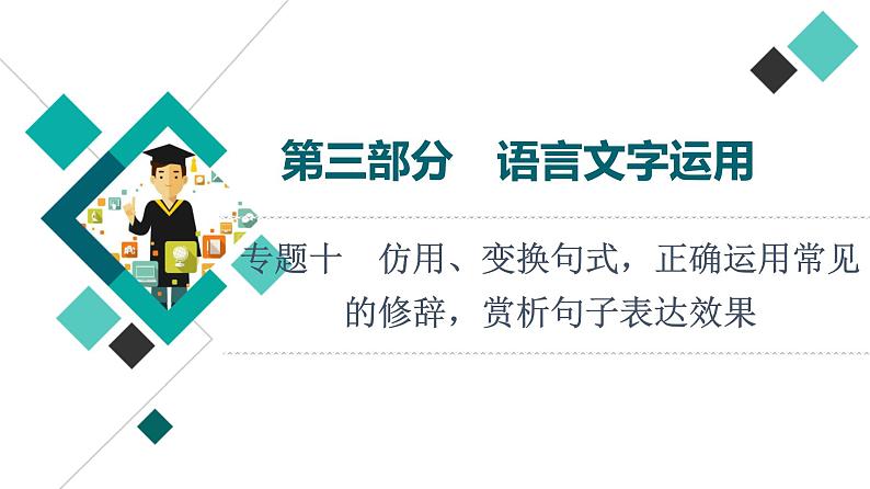 2022版高考语文一轮复习 第3部分 专题10 第1讲 仿用、变换句式课件PPT第1页