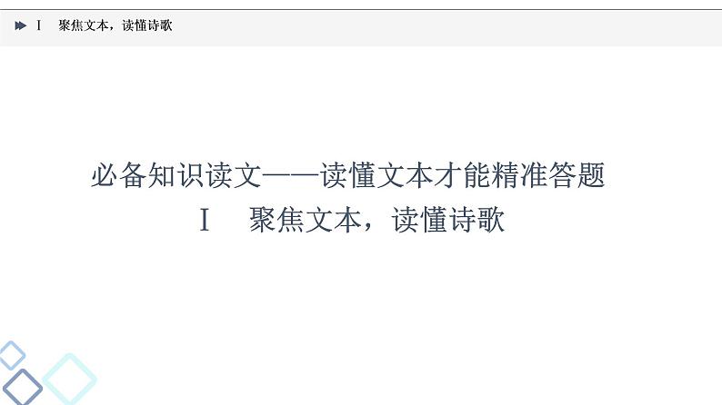 2022版高考语文一轮复习 第2部分 专题4 Ⅰ 聚焦文本，读懂诗歌课件PPT第3页