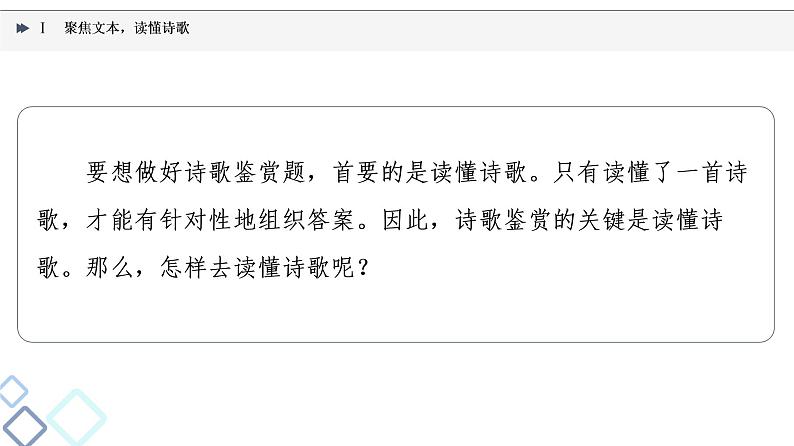 2022版高考语文一轮复习 第2部分 专题4 Ⅰ 聚焦文本，读懂诗歌课件PPT第4页