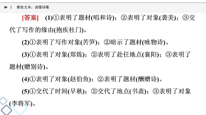 2022版高考语文一轮复习 第2部分 专题4 Ⅰ 聚焦文本，读懂诗歌课件PPT第7页