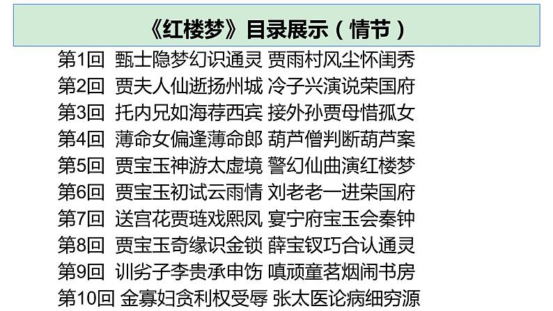 2021-2022学年部编版高中语文必修下册《红楼梦》之情节线索（二）课件05