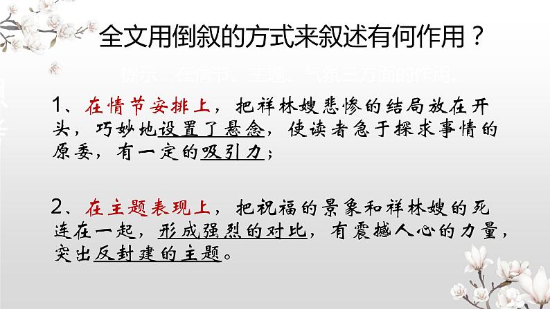 2021-2022学年部编版高中语文必修下册专题10小说中的环境描写：《祝福》课件第6页