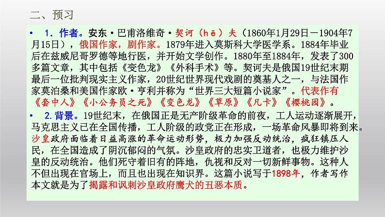 2021-2022学年部编版高中语文必须下册13.2《装在套子里的人》课件第5页