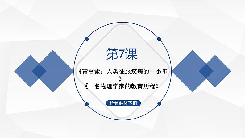 2021-2022学年高中语文部编版必修下册7.《青蒿素：人类征服疾病的一小步》《一名物理学家的教育历程》群文阅读课件第1页