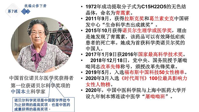 2021-2022学年高中语文部编版必修下册7.《青蒿素：人类征服疾病的一小步》《一名物理学家的教育历程》群文阅读课件第6页