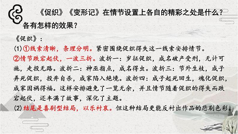 2021-2022学年高中语文部编版必修下册14.《促织》《变形记》对比阅读课件第8页