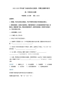 2022-2023学年广东省东莞市五校高一上学期期中语文试题含解析