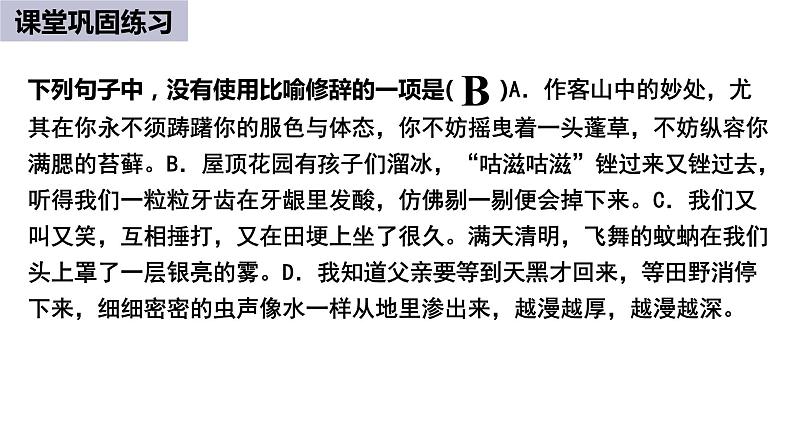 2023届高考语文一轮复习语言运用：修辞手法 课件第8页