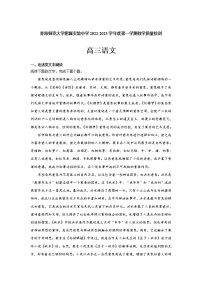 青海师范大学附属实验中学2023届高三语文上学期12月月考试卷（Word版附答案）