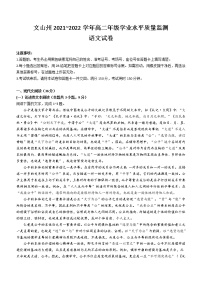 云南省文山壮族苗族自治州2021-2022学年高二下学期期末语文试题