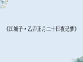 古诗词诵读《江城子·乙卯正月二十日夜记梦》课件2022-2023学年统编版高中语文选择性必修上册