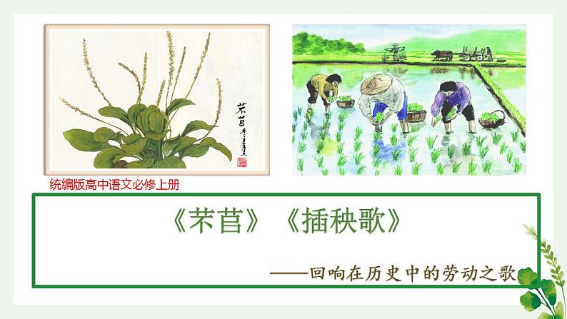 6.《芣苢》《插秧歌》对比阅读课件 2022-2023学年统编版高中语文必修上册第1页