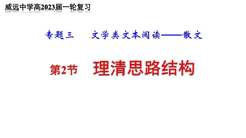 2023届高中语文一轮复习之理清散文思路结构课件第1页