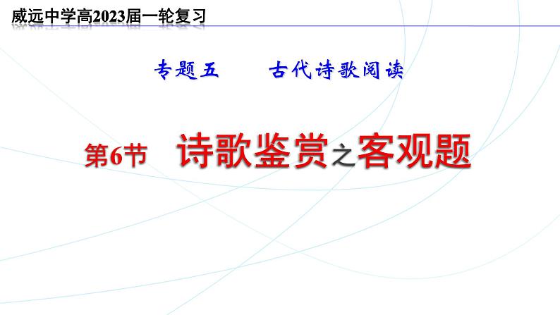 2023届高中语文一轮复习之诗歌鉴赏客观题解答技巧课件第1页