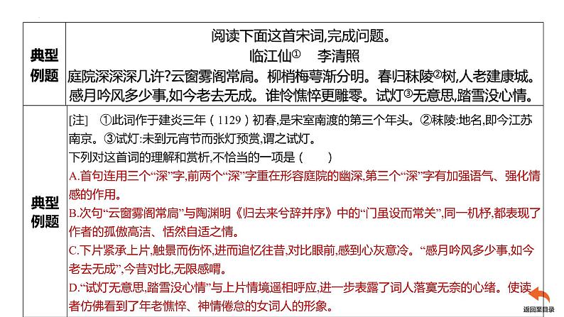 2023届高中语文一轮复习之诗歌鉴赏客观题解答技巧课件第4页