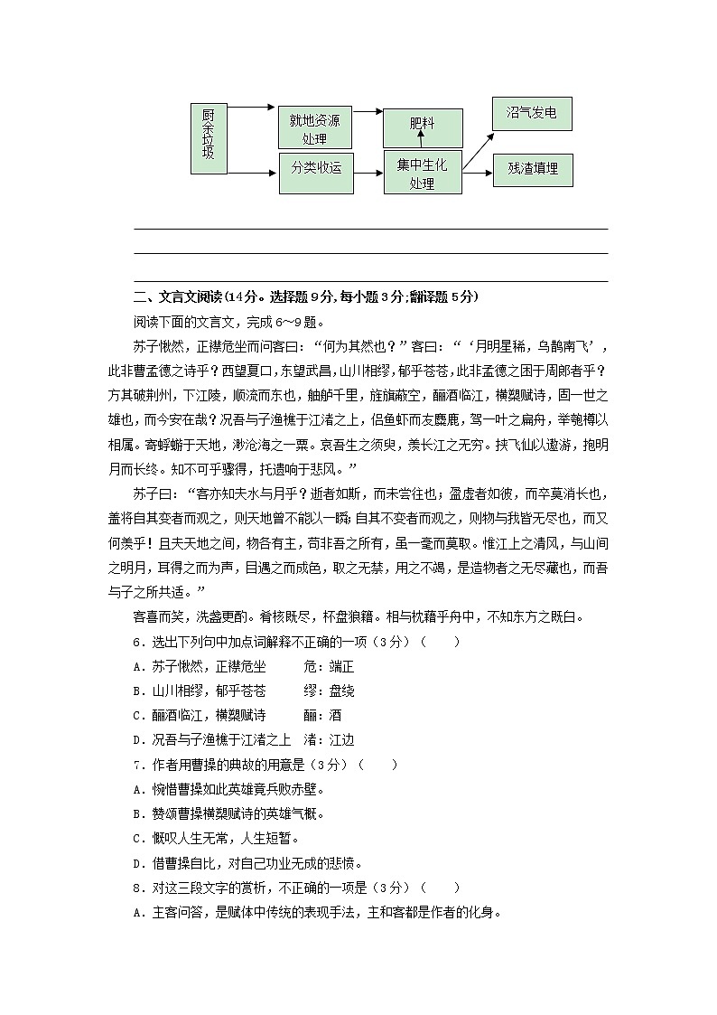 2021年湖南省普通高中学业水平考试合格性考试语文模拟试卷第2页
