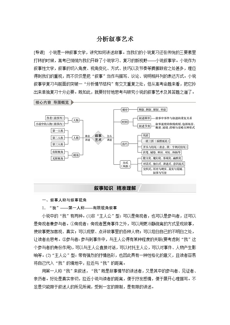 高考语文复习--文学类文本阅读3 小说（分析叙事艺术）（讲义）第1页