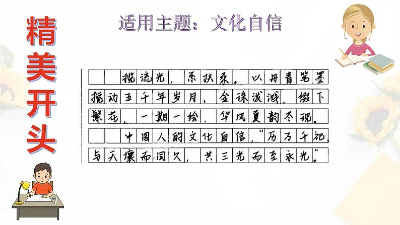 高考作文训练-- 天一大联考精选优秀学生考场作文精美开头（课件）第7页