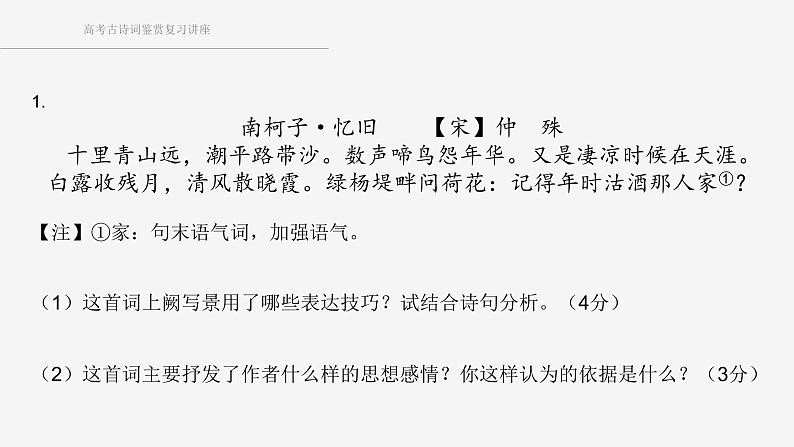 诗词鉴赏复习练习课件PPT第2页