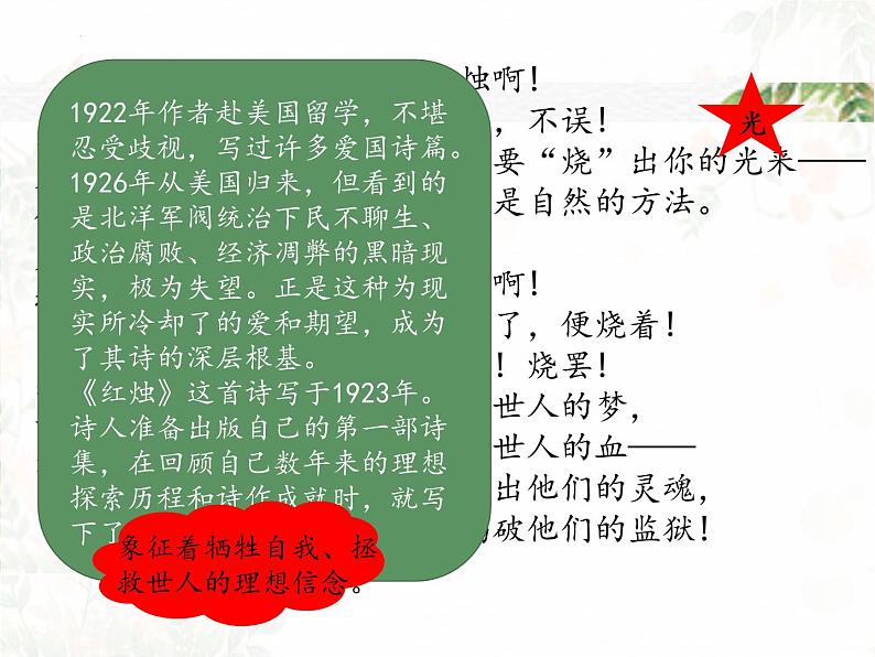 2.2《红烛》《致云雀》课件 2022-2023学年统编版高中语文必修上册第5页