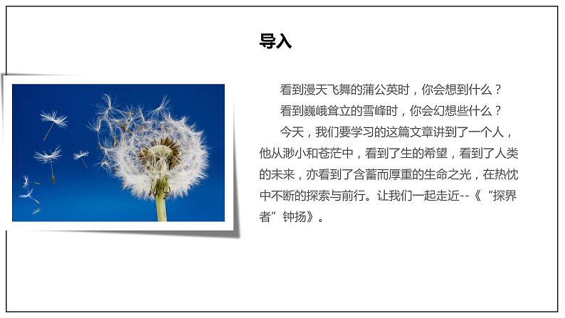 4.3《“探界者”钟扬》课件+教案+学案02