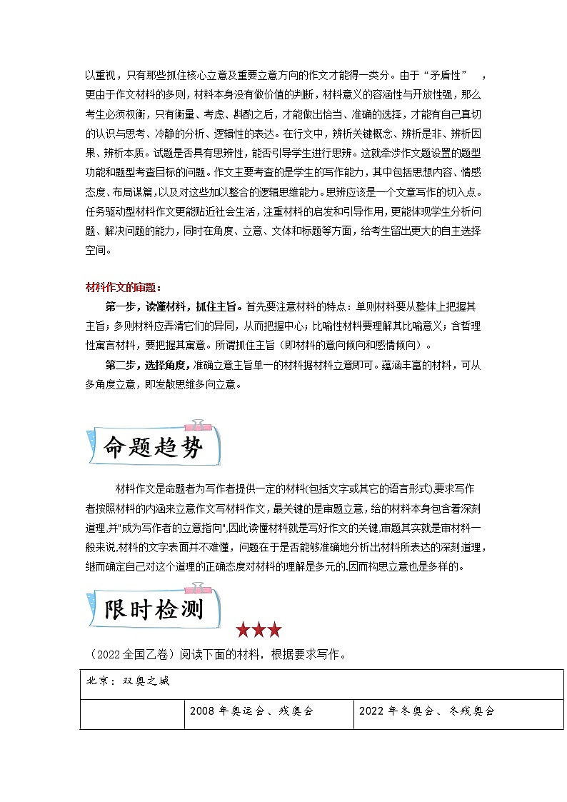 高考语文热点+重难点专题特训学案（全国通用）——重难点20  新材料作文02