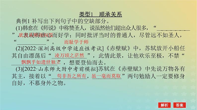 2023新教材高考语文二轮专题复习专题二古诗文阅读第三部分名篇名句默写第3讲表达句意关系的名句课件02