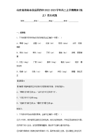 2022-2023学年山东省济南市章丘区四中高二上学期期末（线上）语文试题含解析