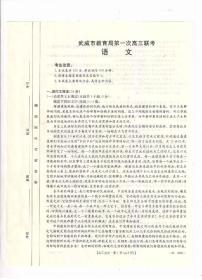 2023届甘肃省武威市高三下学期高考模拟（第一次联考）语文试卷及答案