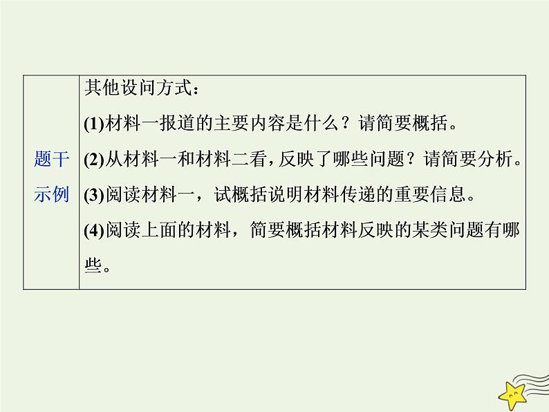 新高考语文2020高考语文大一轮复习第一部分专题二非连续性文本阅读3高考命题点三非连续性文本阅读第三题__找得准“整”得狠课件 21805