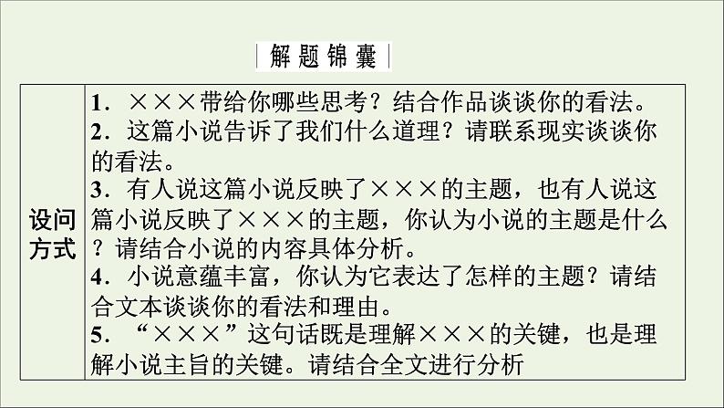 新高考语文2020版高考语文大一轮复习专题十三小说阅读第6讲小说综合探究课件 142 915第7页