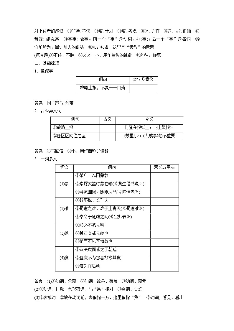 新高考语文第2部分 教材文言文点线面 必修下册(三) Ⅰ 课文10　答司马谏议书第2页