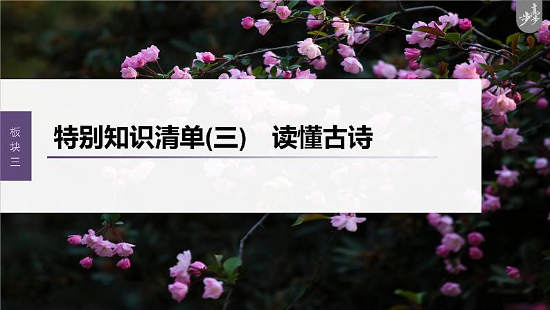 新高考语文第4部分 古诗词阅读与鉴赏 特别知识清单 (三)  读懂古诗课件PPT第1页