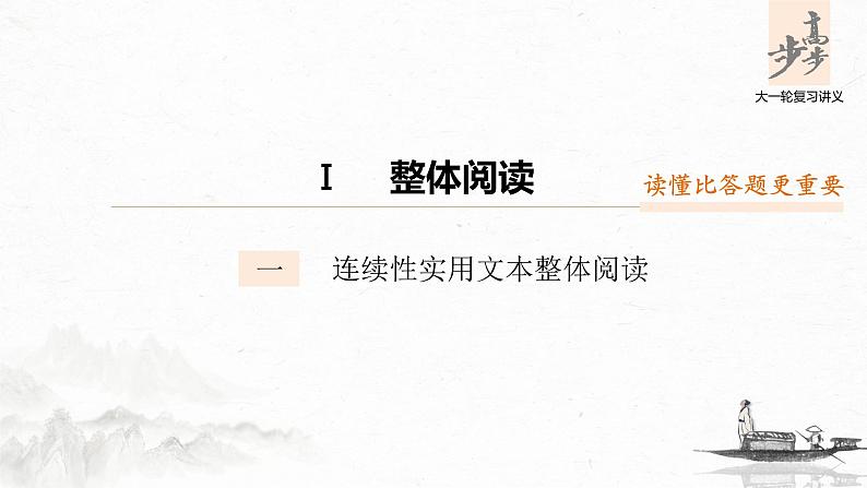 新高考语文第3部分 专题14 Ⅰ 整体阅读 一 连续性实用文本整体阅读课件PPT第1页