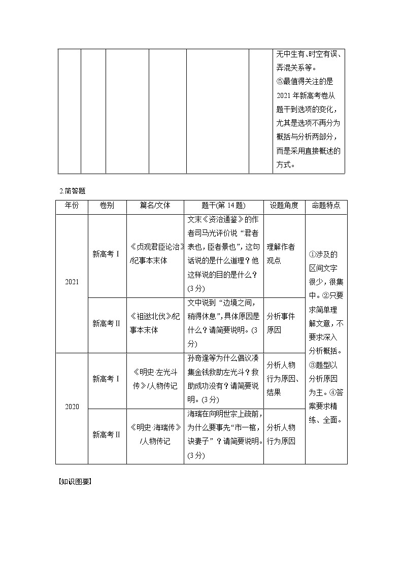 新高考语文第3部分 文言文考点突破 课时41　精准分析概括文意——仔细比对，准确提取第2页