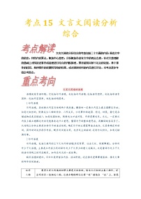 考点15 文言文阅读分析综合-《考点解透》2023届高考语文一轮复习必备（新高考专用）