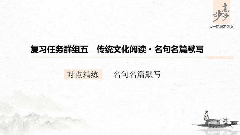 新高考语文第5部分 传统文化阅读·名句名篇默写 对点精练 名句名篇默写课件PPT第1页