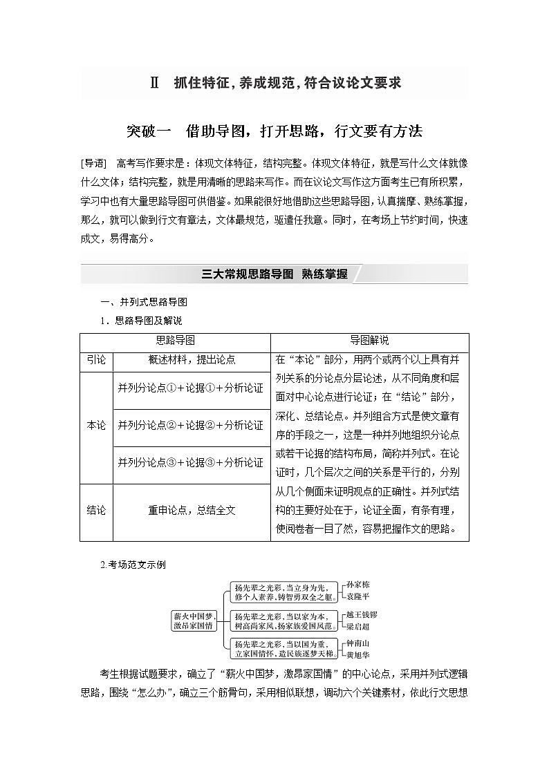 新高考语文第4部分 专题17 Ⅱ 突破一 借助导图，打开思路，行文要有方法第1页