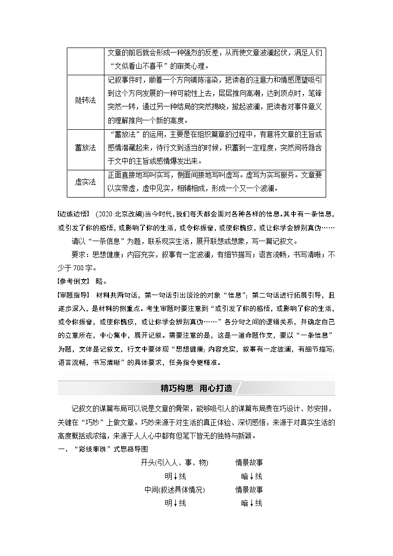 新高考语文第4部分 专题17 Ⅲ 突破一 叙事曲折，构思精巧，行文跌宕新奇第2页