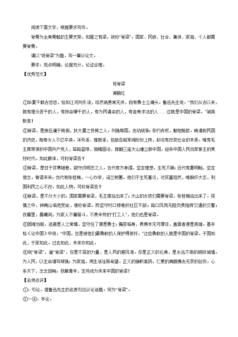 高考语文二轮复习讲义--写作-考点3 结构建模（学生版+教师版）第2页