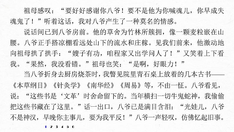 新高考语文第7部分 文学类文本阅读 小说 对点精练二 分析叙事艺术课件PPT第5页