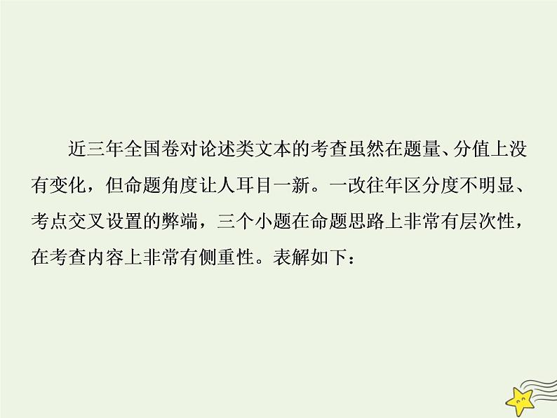 新高考语文2020高考语文大一轮复习第一部分专题一论述类文本阅读2溯源追根二找准高考方向__高考文本考什么课件 23602