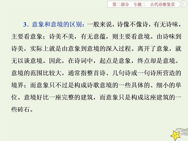 新高考语文2020高考语文大一轮复习第二部分专题二古代诗歌鉴赏3高考命题点一鉴赏诗歌的形象题__人物景三类形象要分清课件 201第6页