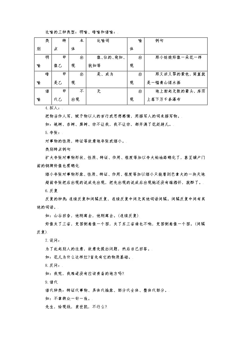 专题04 赏析修辞手法和句子（教师版）第3页