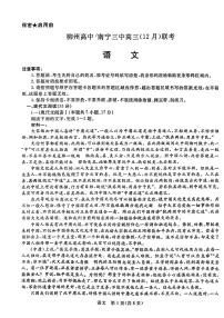 2022-2023学年广西柳州市高级中学、南宁市第三中学高三上学期12月联考语文试题PDF版析